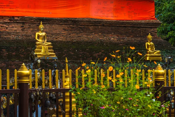 Ősi Buddha Figurák Wat Lok Moli Egy Buddhista Templom Egy — Stock Fotó