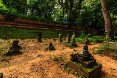 Antik tünel (Wat Umong Suan Puthanatham) Tayland 'ın başkenti Chiang Mai' de yeşil orman doğasına sahip bir Budist tapınağıdır..