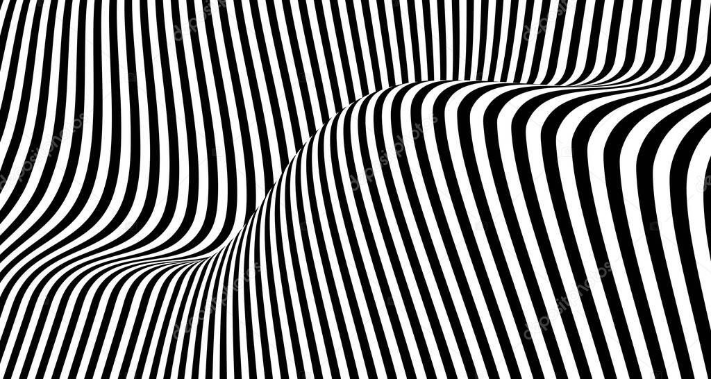 Abstract black and white line pattern design mesh artwork background. Use for poster, template design, artwork. illustration vector eps10
