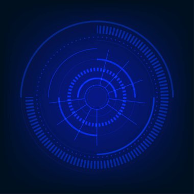 Tasarım şablonunun soyut teknoloji mavi arayüz biçimi. Yüksek teknoloji geçmişi örtüşüyor. illüstrasyon vektörü