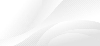 Yarım tonluk dekoratif dizaynlı hareket modelinin soyut beyaz ve gri tasarımı. Kapak arkaplanı için şablon tasarımı. illüstrasyon vektörü