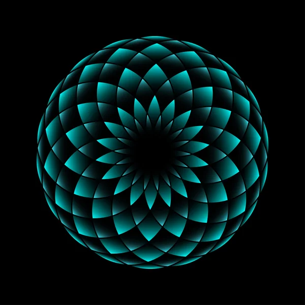 Neonový nápis geometrické květina — Stockový vektor