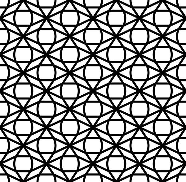 Naadloos geometrisch zwart-wit patroon — Stockvector