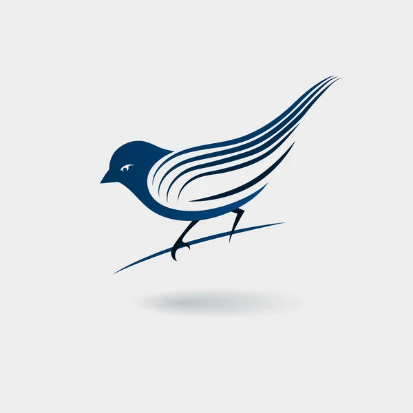 Beyaz arka plan üzerinde izole stilize kuş — Stok Vektör
