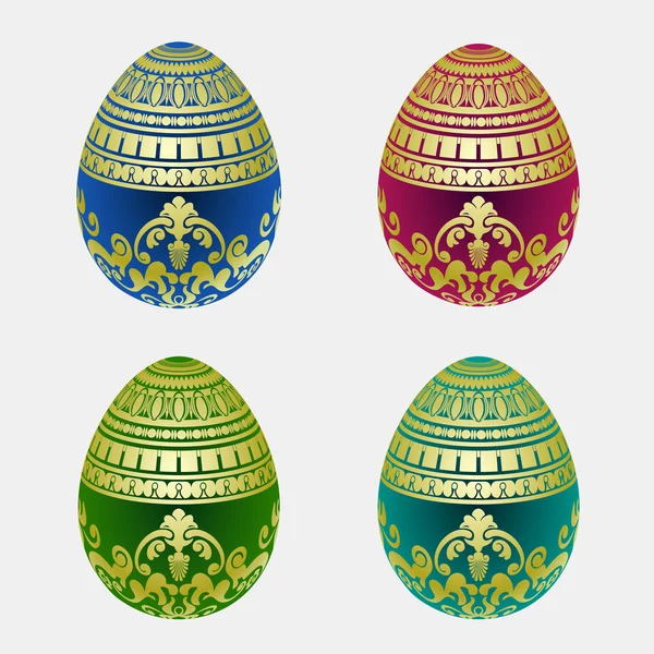 Colecção decorativa de ovos de Páscoa — Vetor de Stock