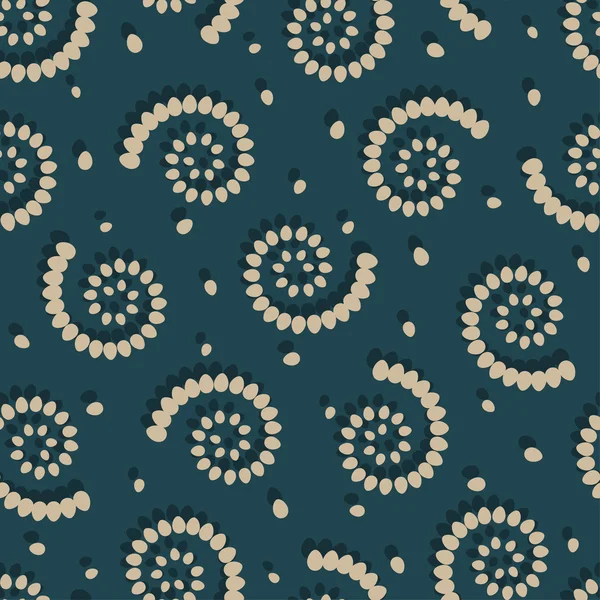 Tourbillons sur fond vert motif sans couture — Image vectorielle