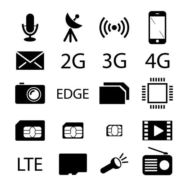 Mobile phone specification icon collection — Stock Vector