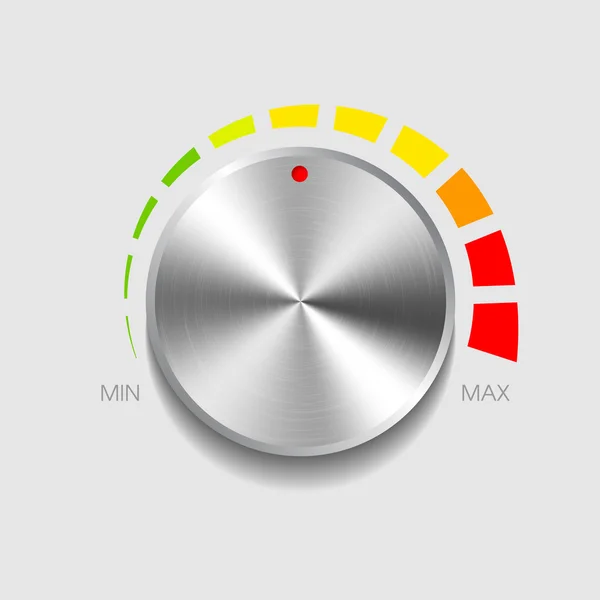 Lautstärke-Taste mit Metallstruktur — Stockvektor