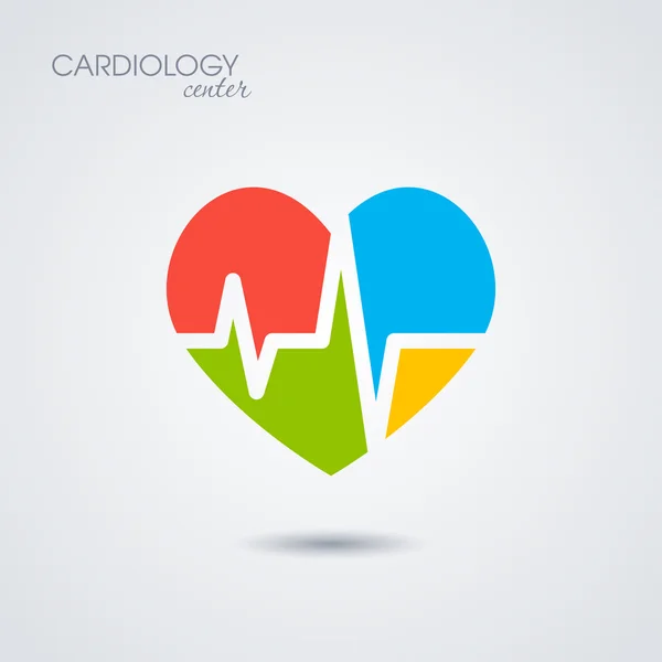 Symbool van cardiologie geïsoleerd op witte achtergrond — Stockvector