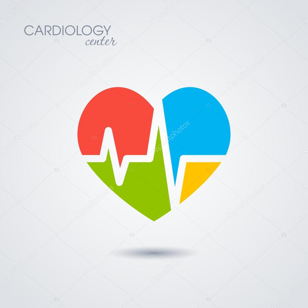 Symbol of cardiology isolated on white background. Vector illustration