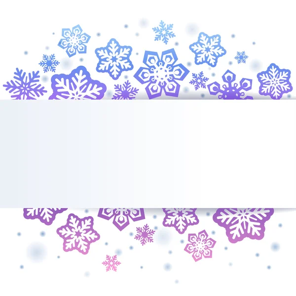 Copos de nieve sobre fondo blanco de Navidad — Vector de stock