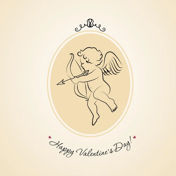 Weinig cupid in vintage stijl — Stockvector