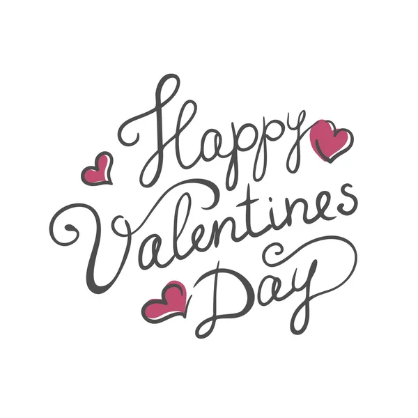 Happy Valentines day handgemaakte kalligrafie — Stockvector