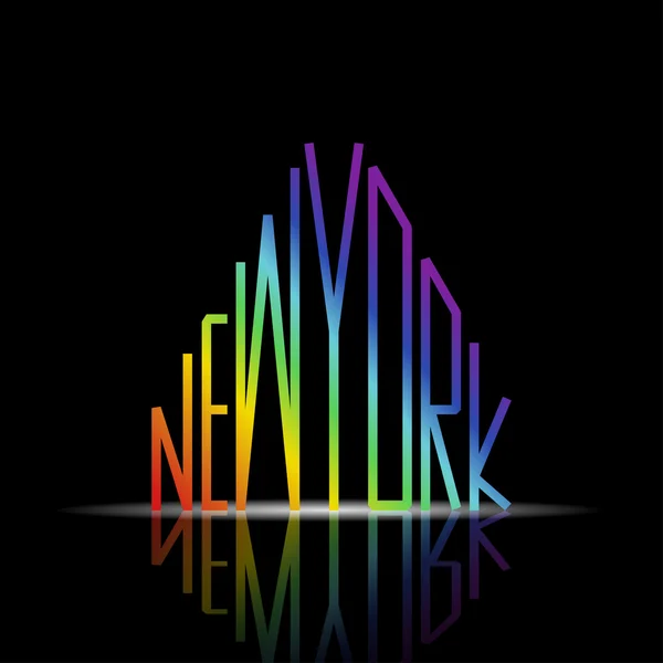 New york slovo ve tvaru města — Stockový vektor