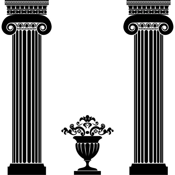 Κλασική ελληνική ή ρωμαϊκή στήλες και βάζο — Διανυσματικό Αρχείο