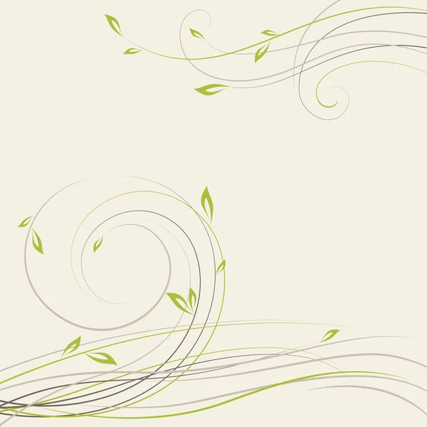 Abstract spring background with some plant swirls — Stock Vector