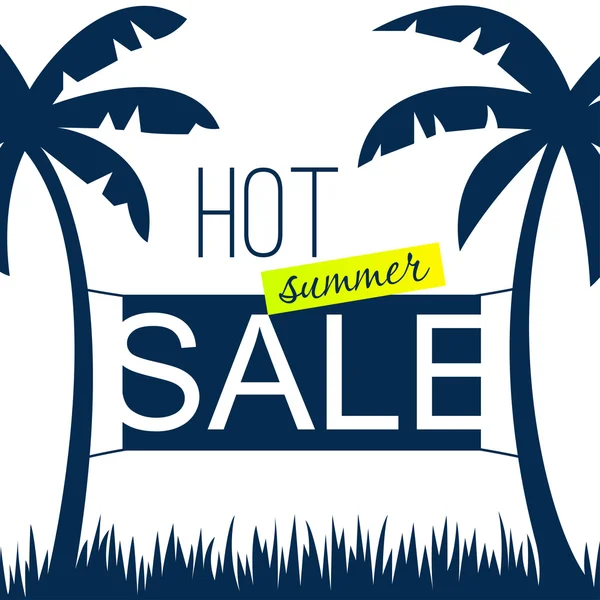 Summer sale design template with palms — Stock Vector