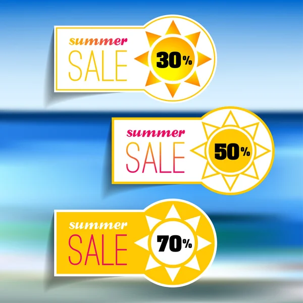 Colorful summer sale tags set — Wektor stockowy