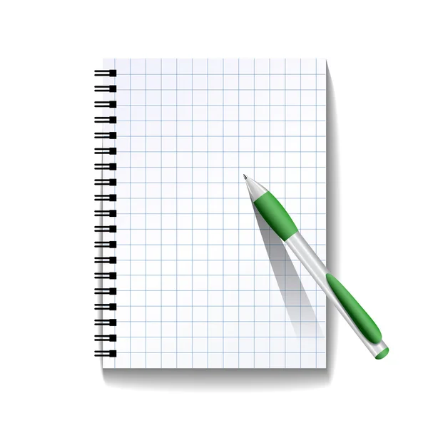 Caderno com uma caneta — Vetor de Stock