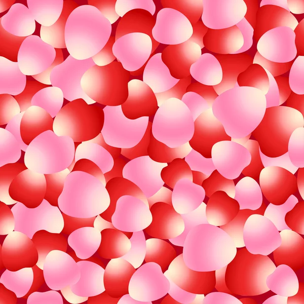 Pétales de rose rouge et rose motif sans couture — Image vectorielle