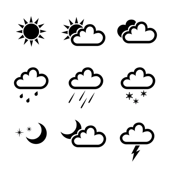 Vector weather icons collection — Stock Vector