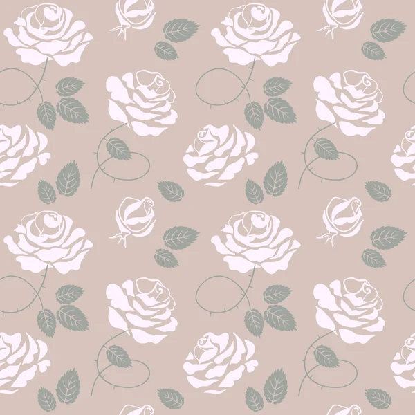 Rosas delicadas fondo patrón sin costuras — Vector de stock