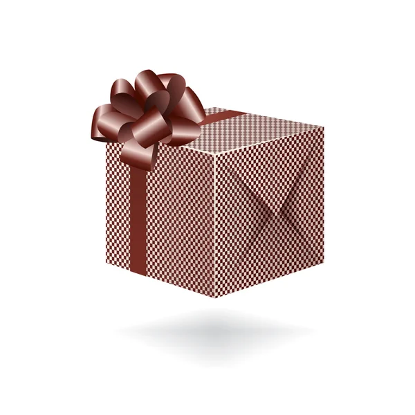 Подарочная коробка с бантом коричневого цвета — стоковый вектор