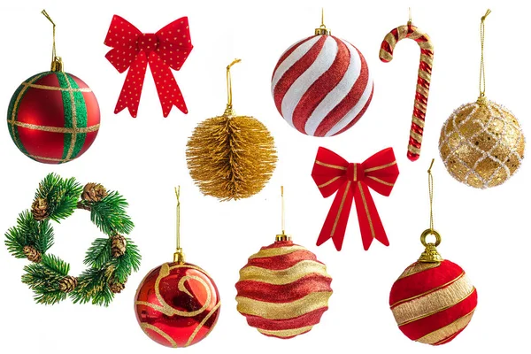 Christmas Decoration Baubles White Background Christmas Card Wallpaper — Stock Photo, Image