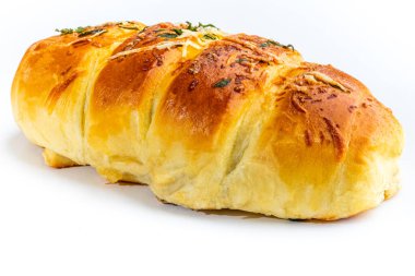 Brezilya 'nın tipik tuzlu atıştırmalıkları. Seçici odaklanma. Mesaj için yer var. Beyaz arkaplan.