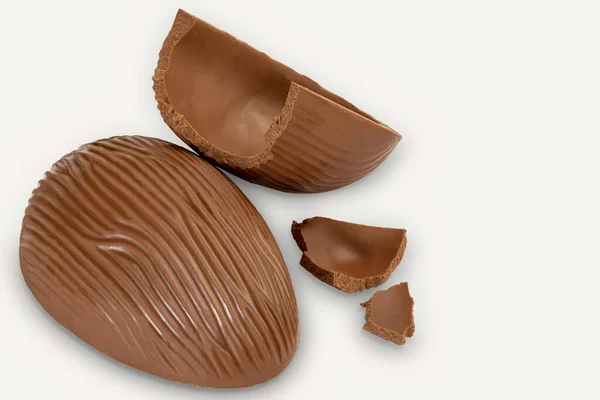 Oeuf Chocolat Brésilien Pâques Isolé Sur Fond Blanc — Photo