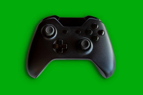 Video Game Controller Game Controller Green Background Selective Focus — Stock Photo, Image