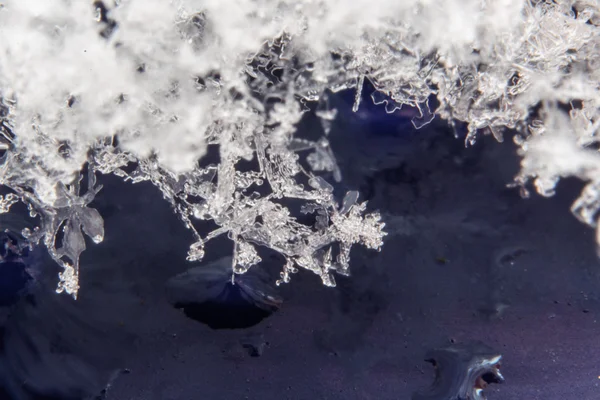 雪雪花形状和细节 — 图库照片