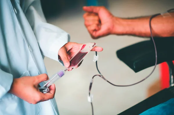 Doação Sangue Transfusional Conceito Saúde Caridade — Fotografia de Stock