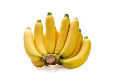 Tayland sarısı muzları beyaz arka planda izole