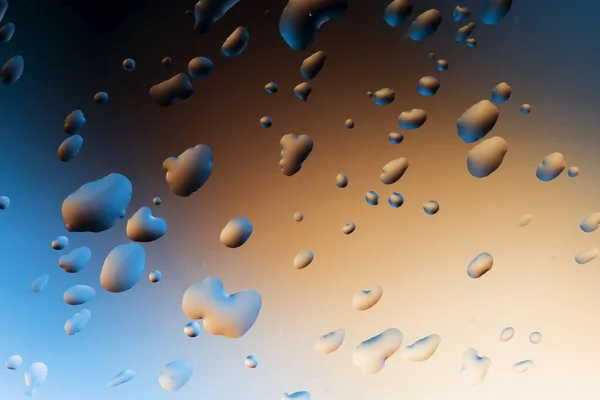 Abstrakt Bild Vattendroppar Glasytan Reflektera Med Flerfärgad Bakgrund — Stockfoto