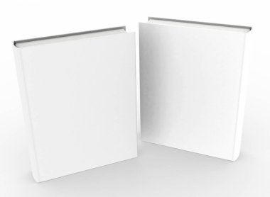 şablon boş cilt kitap modelleme beyaz arkaplan, 3d oluşturma