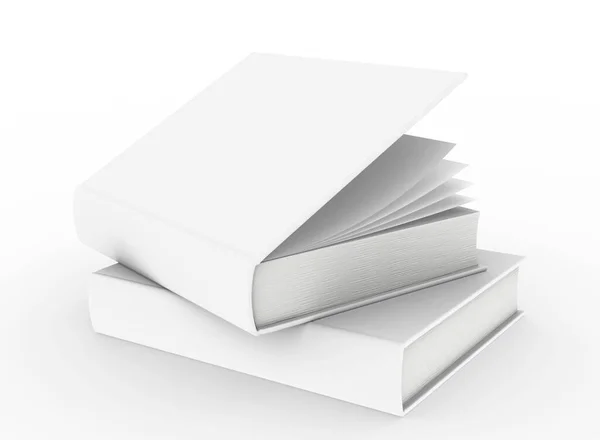 Modello Vuoto Copertina Rigida Libro Mockup Set Sfondo Bianco Rendering — Foto Stock