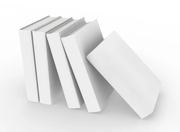 Modelo Vazio Capa Dura Livro Mockup Conjunto Fundo Branco Renderização — Fotografia de Stock