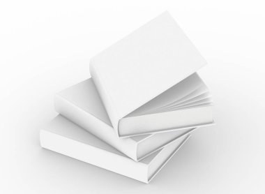 şablon boş cilt kitap modelleme beyaz arkaplan, 3d oluşturma