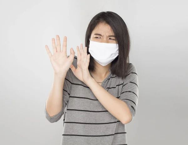 Young Asian Woman Feel Scared Something — Stock Photo, Image