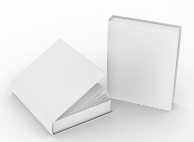 şablon boş cilt kitap maketi seti, 3d oluşturma