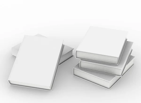 模板空精装书模型设置白色背景 — 图库照片