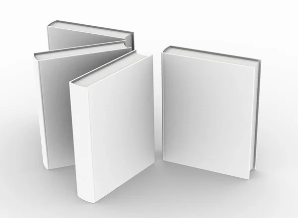 Template Empty Hardcover Book Mockup Set White Background Rendering — Stock Photo, Image