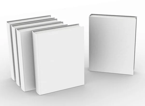 Modelo Vazio Capa Dura Livro Mockup Conjunto Fundo Branco — Fotografia de Stock