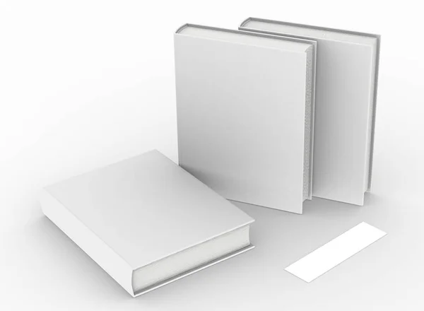 Modelo Vazio Capa Dura Livro Mockup Definido Branco Backgroun — Fotografia de Stock