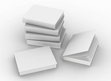 şablon boş cilt kitap maketi seti, 3d oluşturma