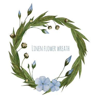 Keten çiçekli bitkisel çelenk.