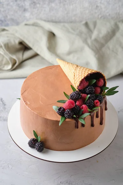 Köstliche Und Schöne Handgemachte Kuchen Süßwaren Für Den Urlaub Dessert — Stockfoto