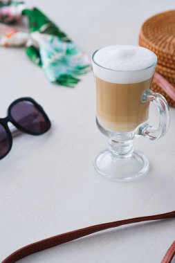 Delicious, aromatic morning coffee on a table in a restaurant. Best Summer Latte