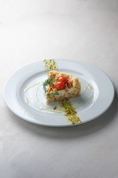 Menu Restaurant Quiche Salmon — Stock fotografie